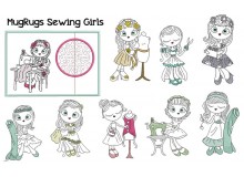 Stickserie ITH - Mug Rugs Sewing Girls